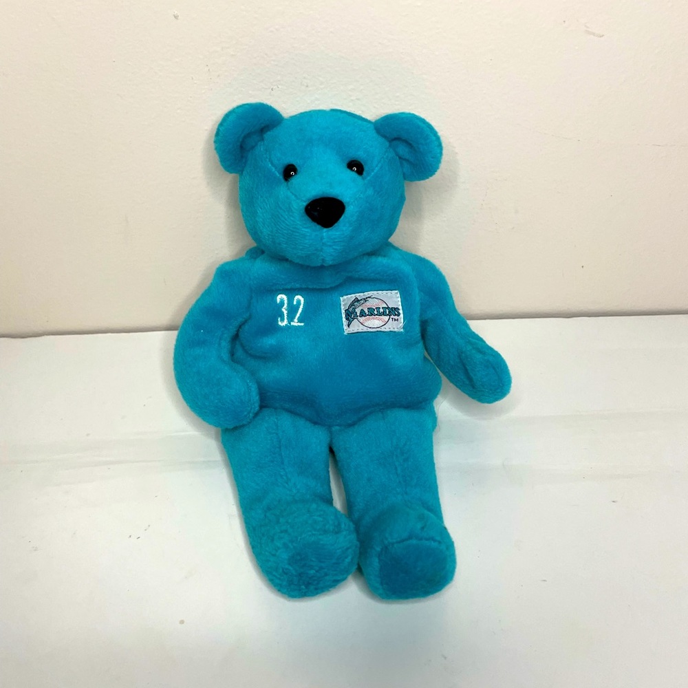 Marlins baseball Alex Fernandez #23 memorial blue Teddy bear 9”